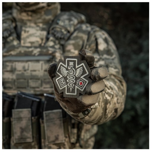 NÁŠIVKA PARAMEDIC ZNAK STAR OF LIFE CADEUCE VÝŠIVKA M-TAC RANGER ZELENÁ