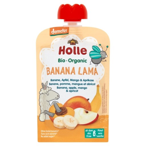 BANÁNOVÁ LAMA MOUSE V TRUBKE (BANÁN - JABLKO - MANGO - MARHUĽA) BEZ PRIDANÉHO CUKRU