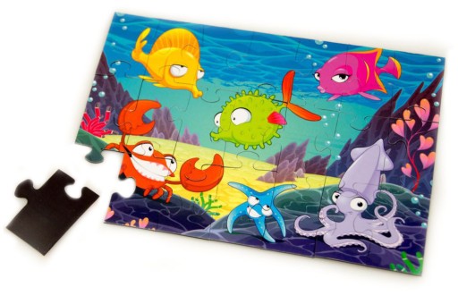 Magnetické puzzle kocky POD VODOU SVET 21 dielikov