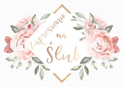 SVADOBNÉ POZVÁNKY NA SVADBU Luxusné kvety Gold