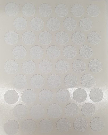 Samolepiaca čiapočka 14mm biela, 1 list = 50 ks