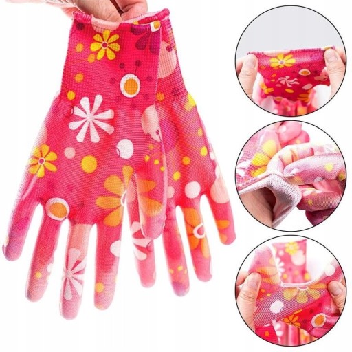 Dámske záhradné rukavice Colorful Flowers Záhradné pracovné rukavice veľkosť 7