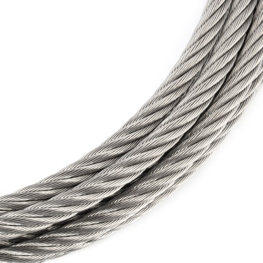 Oceľové lano, NEREZOVÉ INOX, kyselinovzdorné, 7x7, 6 mm - 1 m