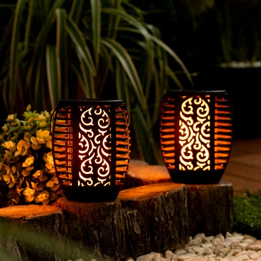 SLNEČNÁ ZÁHRADNÁ LAMPA LED ZÁSADNÁ LAMPA S EFEKTOM PLAMEŇA