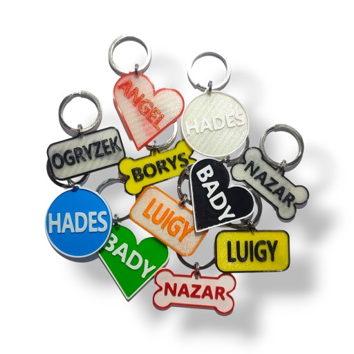 Gumový ID štítok / TAŠKA NA ADRESU - KRUH - personalizovaná obojstranná