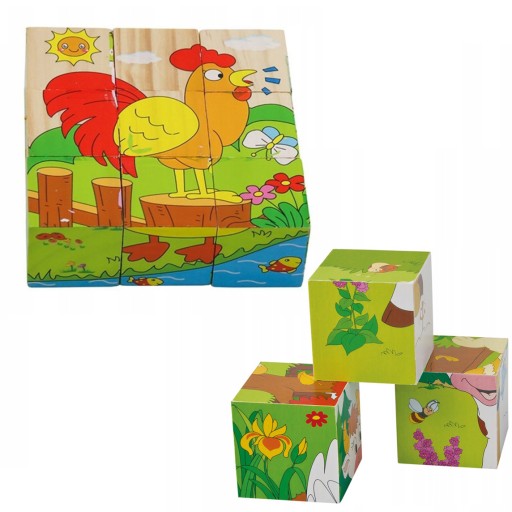 VZDELÁVACIE DREVENÉ BLOKY PUZZZLE VEĽKÉ