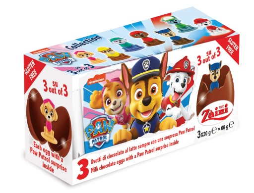 ČOKOLÁDOVÉ PREKVAPENIE VAJCIA Tlapková PATROL 3 BALENIE 3 x 20 g