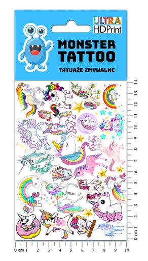 UMÝVAJÚCE DOČASNÉ TETOVANIE PRE DETI JEDNOROŽCE JEDNOROŽCE ORIGINÁLNE DIZAJNY
