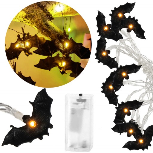 GIRLAND BAT LIGHTS TRBLEJÚCICH LED ZÁSADNÉ DUCHOVNÉ HALLOWEENSKÉ DEKORÁCIE