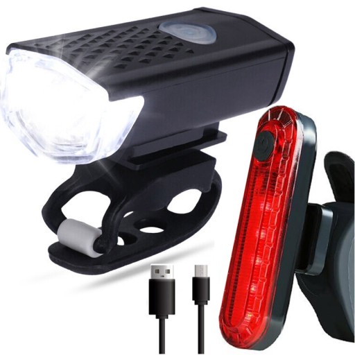BICYKLOVÁ LAMPA PREDNÁ ZADNÁ LED USB SVETLO VÝKONNÉ BICYKELOVÉ SVETLO PREDNÉ + ZADNÉ