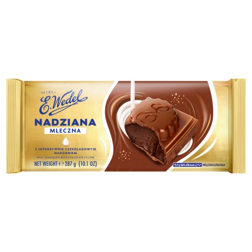 Mliečna čokoláda Plnená intenzívne čokoládovou náplňou E.Wedel