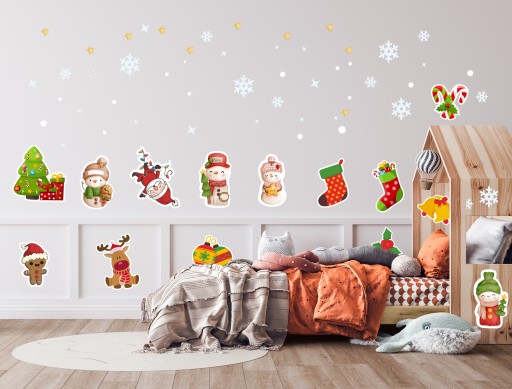 VIANOČNÉ NÁLEPKY NA OKNO NA STENU 50x75cm BN4