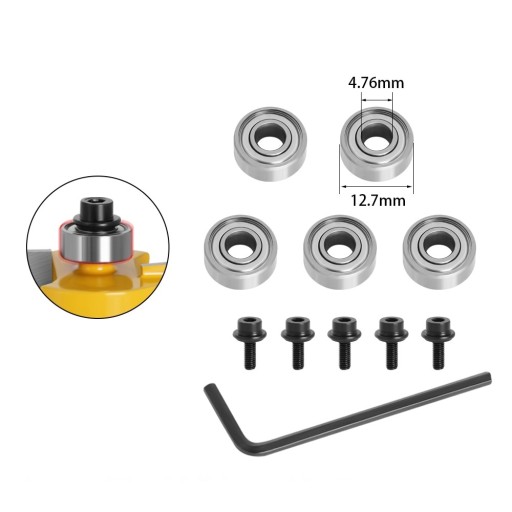Fréza na ložiská a poistné krúžky 5ks 4,76 x 12,7 mm