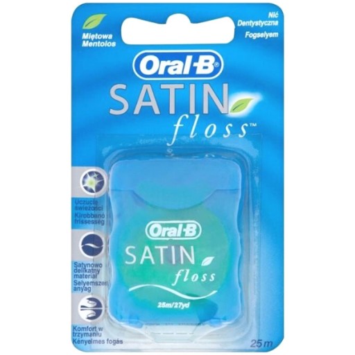 ORAL-B Dentálna niť Saténová niť Mint 25M Mint na zuby