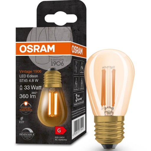 E27 4,8W stmievateľná LED dekoratívna žiarovka OSRAM