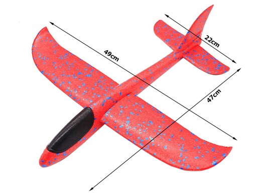 STYROFOAM LIETADLO VEĽKÝ KLUZÁK ŠÍPKA Z STYROPINY 47cm