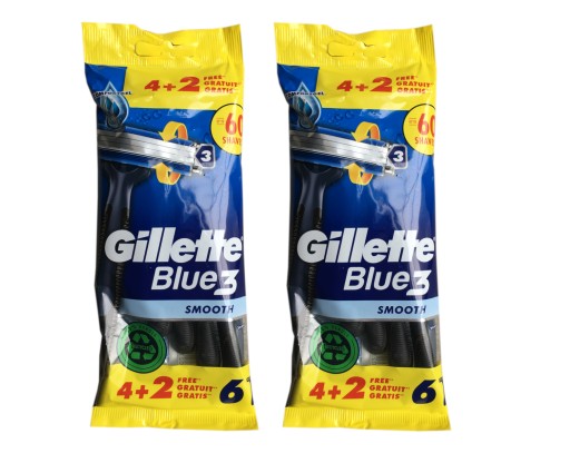 Jednorazový holiaci strojček inne8 Blue 3 Smooth 6 ks.