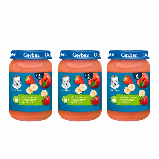 Gerber dezert jablko banánová pena s jahodami pre bábätká 190g