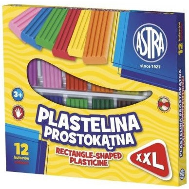 ŠKOLA Plastelína, 12 farieb, obdĺžniková, Astra