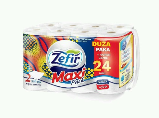 Toaletný papier ZEFIR Maxi SOFT VEĽKÉ EKONOMICKÉ BALENIE 24 VALCOV CELULÓZOVÉ