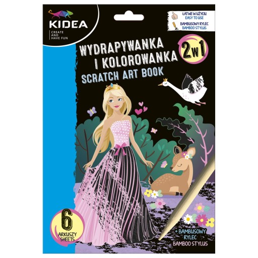 Omaľovánka KIDEA SCRATCH PAGE 2v1 ZVIERATKÁ