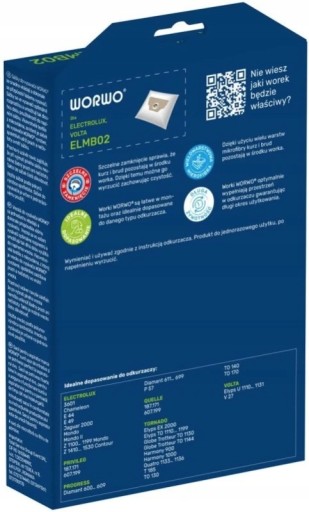 Worwo ELMB02K Electrolux vrecká do vysávača 4 ks