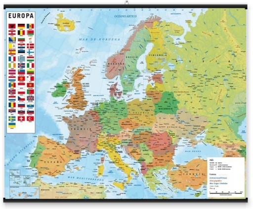 Politický plagát Mapa Európy verš. španielčina 50x40 cm