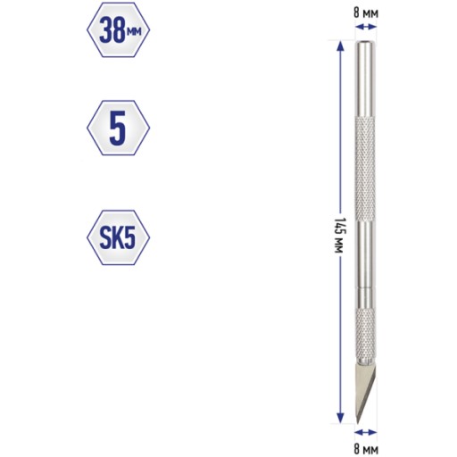 Papierový papierový nôž papierový kovový skalpel 8mm Berlingo + 5 čepelí