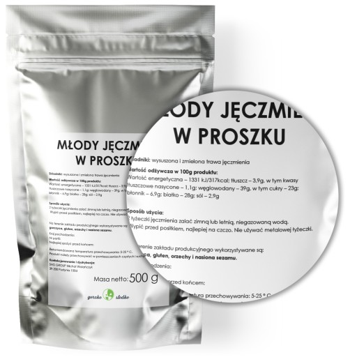 MLADÝ JAČMEŇ prírodný poľský prášok 500g