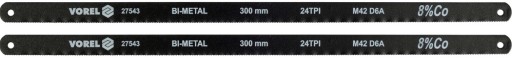 PÍLOVÝ LIST BI-KOVOVÝ M42 + D6A + Co 8% NA KOV 300mm 2 KS 24 TPI