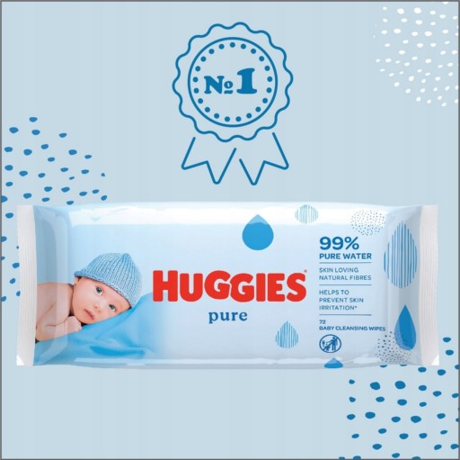 HUGGIES PURE 99% vlhčené obrúsky pre deti 1 x 56 ks AKCIA