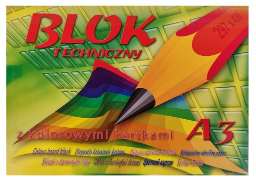 Technický blok A3, farebný kartón