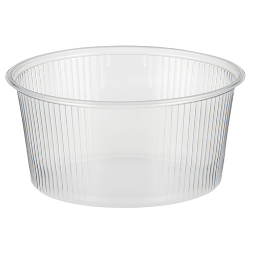 Bezfarebné okrúhle nádoby, priemer 101 mm, OPÄTOVNE POUŽITEĽNÉ! BEZ POPLATKU! 250 ml 100 ks.