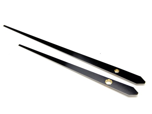 Čierne ručičky pre 131 mm hodiny