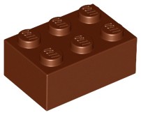 LEGO 3002 BRICK 2x3 hnedá (18g) 9 ks.