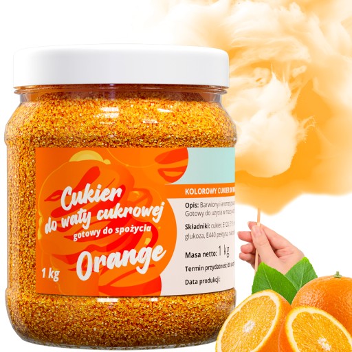 Farebný CUKOR NA PLÁVANIE CUKROVINY 1kg POMARANČ