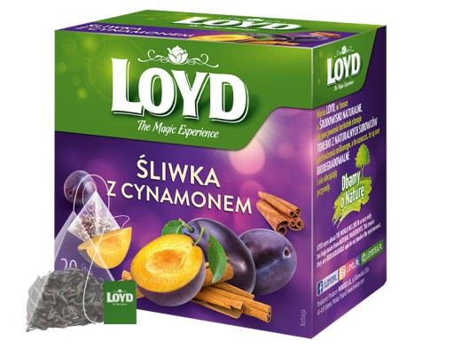 Ovocný čaj Slivka a škorica Čaj Ostružina List Sladké drievko 20 T. LOYD