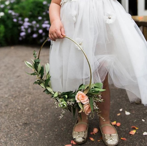 Kruhová obruč na ozdobu prijímanie Svadobné boho zlaté 25cm