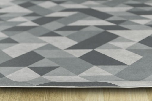 šírka 2 m ŠEDÝ GRAFIT GEOMETRICKÝ KOBEREC PVC HMOTA ROMMBUS