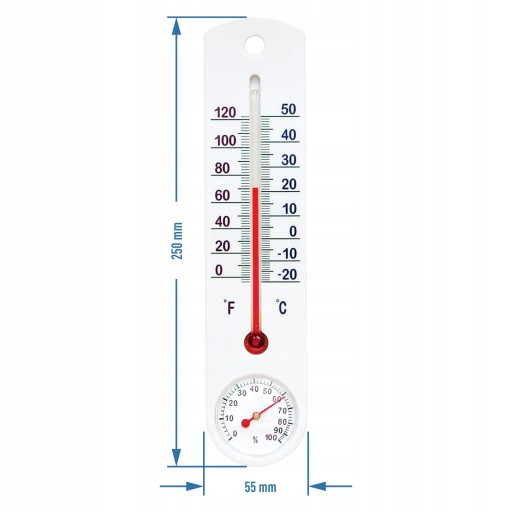 TEPLOMER S vlhkomerom 25cm 0253 -20 +50 stupňov C