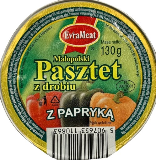 HYdinová paštéta S PAPRIMOU 130G EVRAMEAT