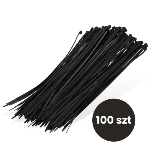 100x sťahovacie pásky Káblové pásky Zipsy 4,8 x 350 mm Silné UV sťahovacie pásky