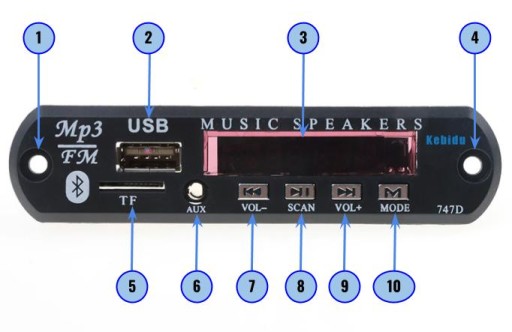 Audio Mp3 Bluetooth SD rádio Aux modul USB diaľkové ovládanie!