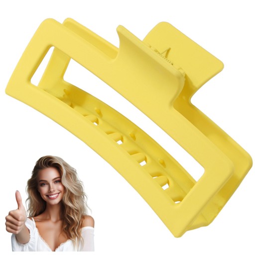 Sponka do vlasov VEĽKÁ XXL žltá spona 13 CM DLHÁ matná spona MÓDNA