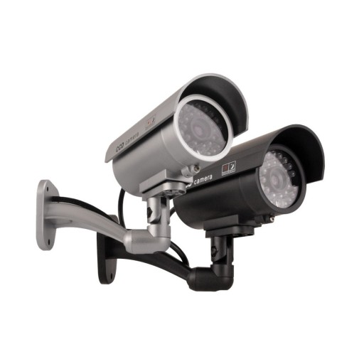 UMMY CCTV MONITOROVACIA KAMERA VONKAJŠIA NÁSTENNÁ KAMERA STRIEBORNÁ LED