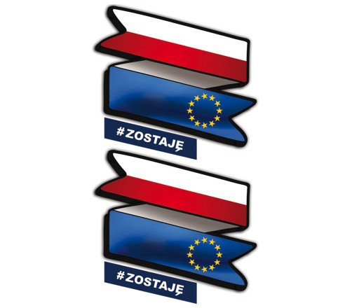 Zostávam v EÚ Poľská vlajka Euro Sticker Stickers