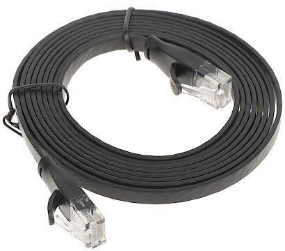 Unitek čierny plochý UTP Ethernet Cat.6 sieťový kábel 2m 1Gbps