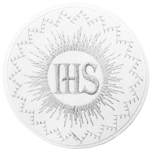 Emblém IHS, nášivka Host for Communion, silver_007