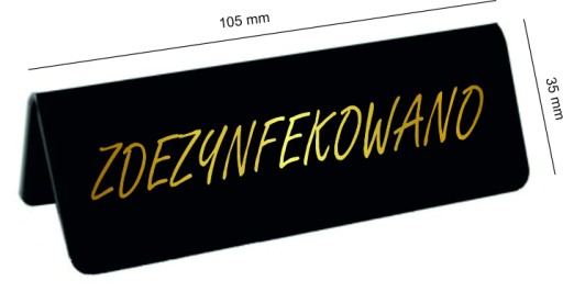 Malá tabuľka DEZINFEKOVANÁ krieda - zlatá