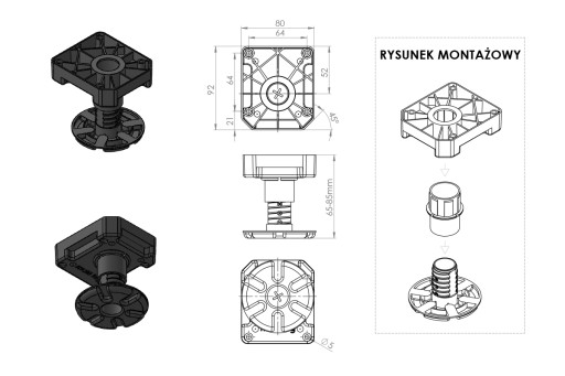 NOHA NA NOHY 65-85mm MULTILEG MULTI NOHA 450kg